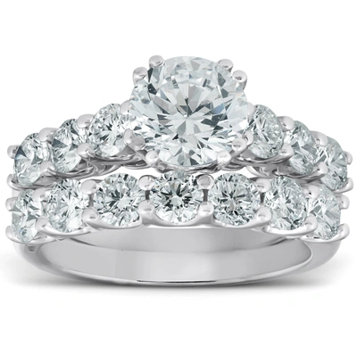 Pompeii3 3 Ct Diamond Engagement Wedding Ring Set (1ct Center) 14k White Gold Enhanced In Multi