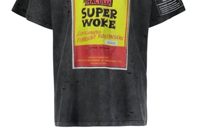 Haculla Men's Super Woke Vintage Tee In Black In Multi