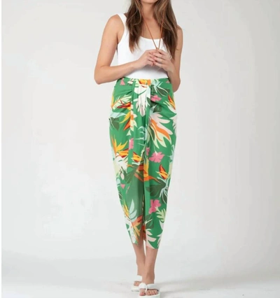 Lucca Sarong Wrap Skirt In Green Tropical In Multi