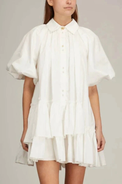 Aje Dawn Drawstring Mini Dress In Ivory In White | ModeSens