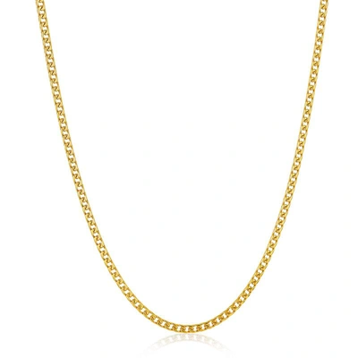 Crucible Jewelry Crucible Los Angeles 3mm Stainless Steel Rounded Franco Chain 22 Inches In Gold