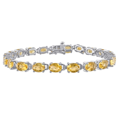 Mimi & Max 14 3/4 Ct Tgw Citrine Bracelet In Sterling Silver