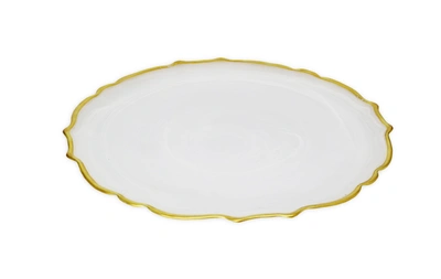 Classic Touch Decor Set Of 4 Plates - Alabaster White