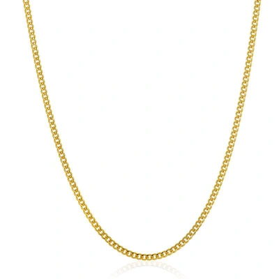 Crucible Jewelry Crucible Los Angeles 3.5mm Stainless Steel Rounded Curb Chain 22 Inches In Gold