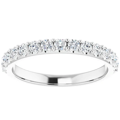 Pompeii3 1/2ct Lab Grown Diamond Stackable Anniversary Wedding Ring 14k White Gold In Multi