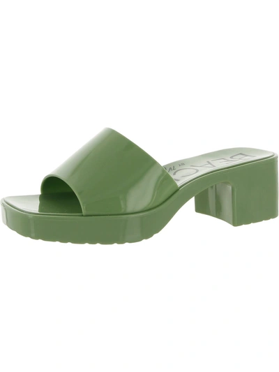 Beach By Matisse Wade Womens Slip On Open Toe Slide Sandals In Green