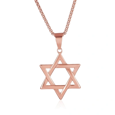 Crucible Jewelry Crucible Los Angeles Large Star Of David Stainless Steel Necklace In Gold