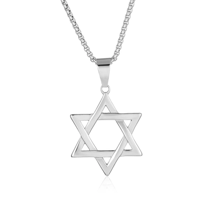 Crucible Jewelry Crucible Los Angeles Large Star Of David Stainless Steel Necklace In Silver