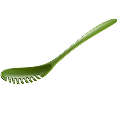 Gourmac 12-inch Melamine Pasta Server Spaghetti Fork & Strainer In Green