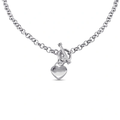 Mimi & Max Heart Charm Necklace In Sterling Silver