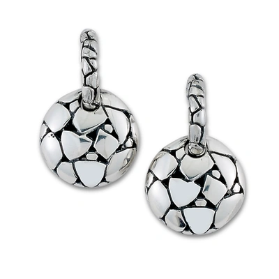 Samuel B Jewelry Sterling Silver Round Pebble Design Half Hoop Earrings