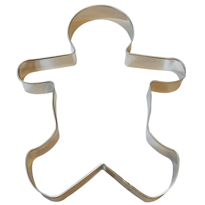 R & M International 8-inch Gingerbread Boy Cookie Cutter In Silver