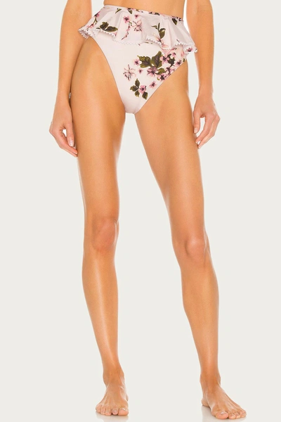 Beach Riot Daisy Bikini Bottom In Pink Floral In Multi