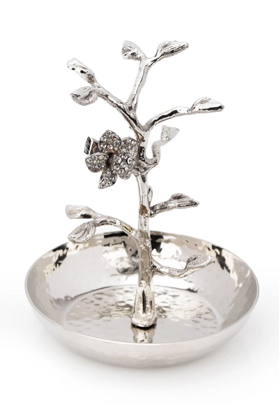 Classic Touch Decor Ring Holder With Jeweled Flower Design