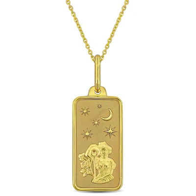 Mimi & Max Aquarius Horoscope Necklace In 10k Yellow Gold