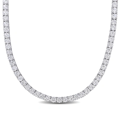 Mimi & Max 33 Ct Tgw Created White Sapphire Tennis Necklace In Sterling Silver