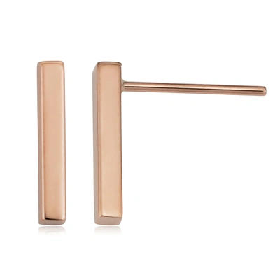 Fremada 10k Rose Gold Bar Earrings