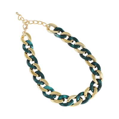 Sohi Multi Color Gold Plated Designer Party Necklace For Women's In Green