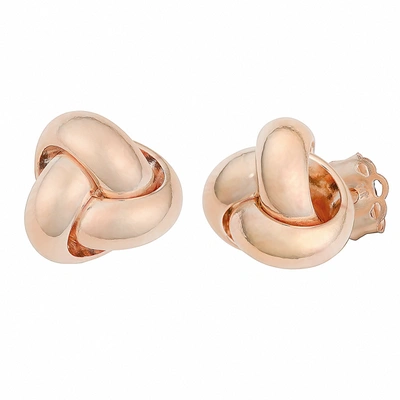 Fremada 14k Rose Gold Polished Love Knot Earrings