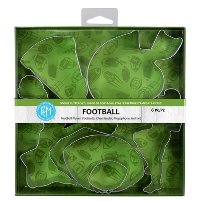 R & M International Football 6 Piece Cookie Cutter Set In Silver