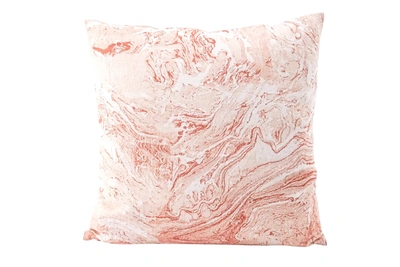 Anaya Pink Marbled Linen Pillow