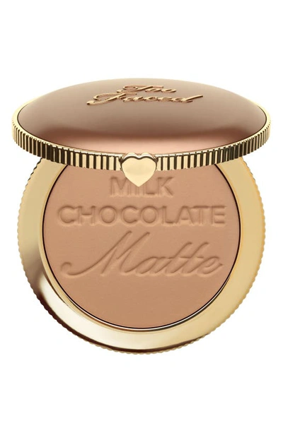 Too Faced Chocolate Soleil Matte Bronzer Milk Chocolate 0.28 oz/ 8 G In Milk Chocolate Soleil