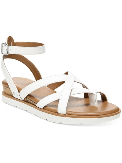 Style & Co Darla Womens Padded Insole Thong Wedge Sandals In White