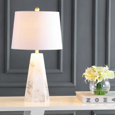 Jonathan Y Xio 25.5" Alabaster Led Table Lamp In White