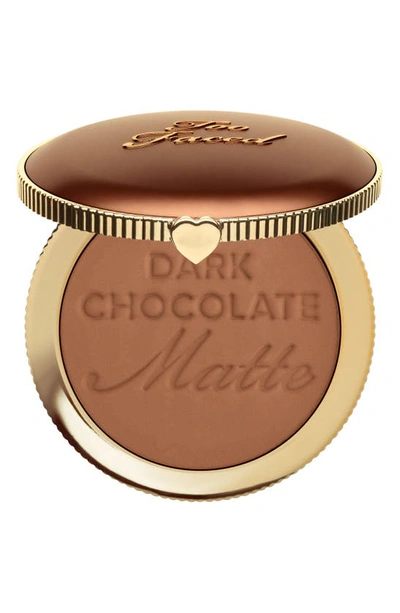 Too Faced Chocolate Soleil Matte Bronzer Dark Chocolate 0.28 oz/ 8 G In Dark Chocolate Soleil