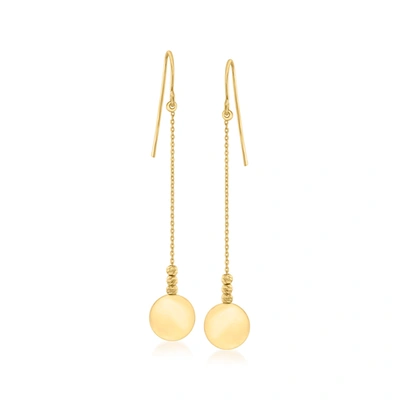 Canaria Fine Jewelry Canaria 10kt Yellow Gold Bead And Disc Drop Earrings