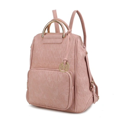 Mkf Collection By Mia K Torra Milan "m" Signature Trendy Backpack In Pink