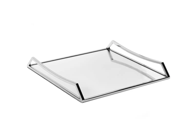 Classic Touch Decor Square Mirror Tray With Handles - 15.75"l