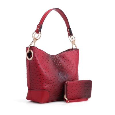 Mkf Collection By Mia K Wandy Soft Vegan Leather Hobo & Wallet Set In Red