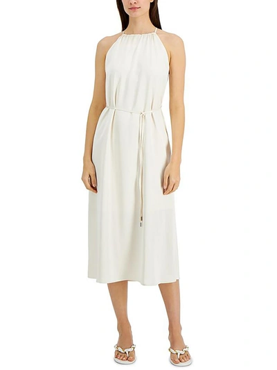 Inc Womens Satin Crepe Midi Dress In White