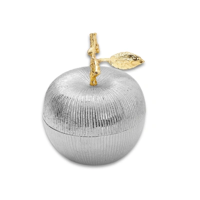 Classic Touch Decor 5.9"h Silver Apple Shaped Large Jar