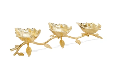 Classic Touch Decor Gold Leaf 3 Sectional Relish Dish