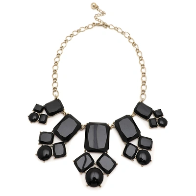 Sohi Black Color Gold Plated Designer Stone Necklace For Women's