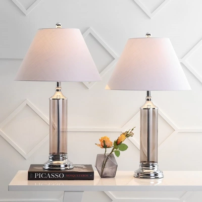 Jonathan Y Astor 29" Glass Led Table Lamp (set Of 2)