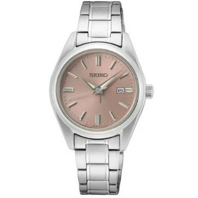 Seiko Men's Classic Red Dial Watch In Silver