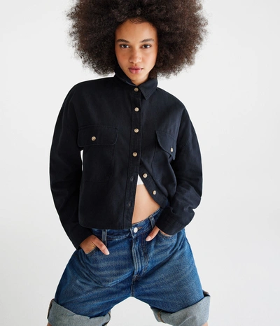 Aéropostale Relaxed Shirt Jacket In Multi