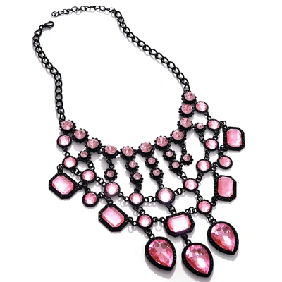 Sohi Pink Color Trendy Designer Stone Necklace For Women's