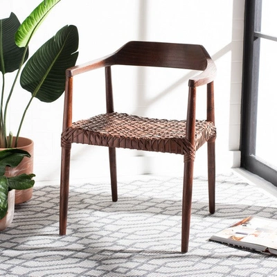 Safavieh Munro Leather Woven Accent Chair