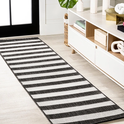 Jonathan Y Negril Two-tone Wide Stripe Indoor/outdoor Runner Rug