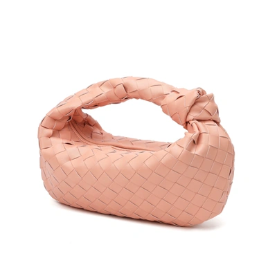 Tiffany & Fred Woven Sheepskin Knot Pouch Bag In Pink