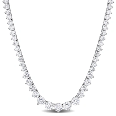 Mimi & Max 27 Ct Tgw Cubic Zirconia Tennis Necklace In Sterling Silver