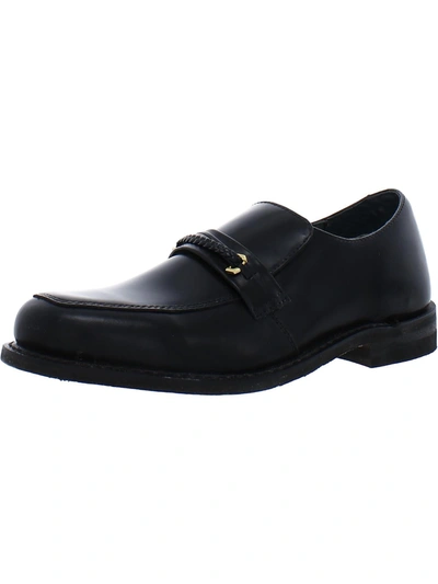 Executive Imperials Mens Leather Slip On Oxfords In Black