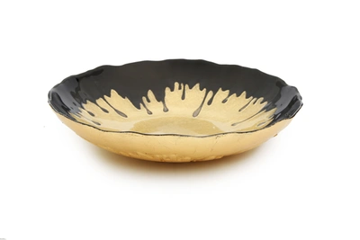 Classic Touch Decor 11.75"d Black Dipped Gold Salad Bowl