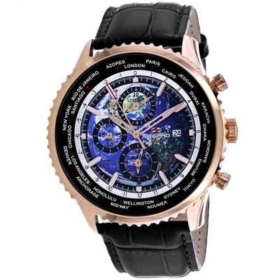 Seapro Men's Meridian World Timer Gmt Blue Dial Watch In Black
