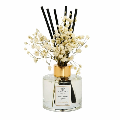 Vivience Clear Bottle Diffuser With White And Pink Flowers, "lily Of The Valley"