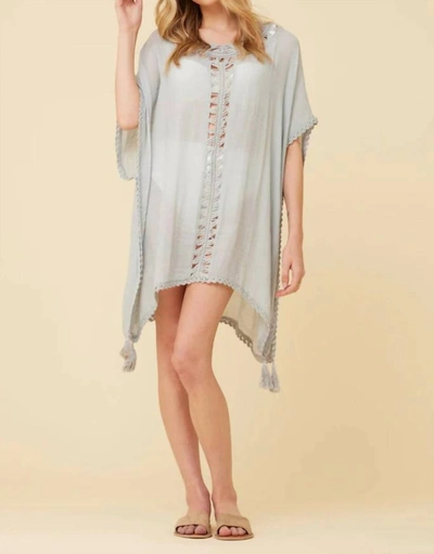 Vintage Havana Vacation Coverup In Dusty Blue In Multi